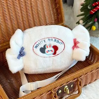 Большой белый кролик, молочные конфеты, плюшевая кукла, сумка для девочки, милый осенне-зимний кролик, сумка через плечо, восьмидюймовая кукла-машина для захвата 27*16cm