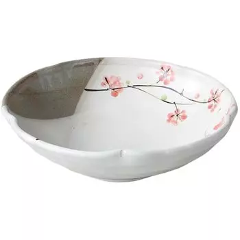 Большой Большой диаметр 24 x высота Розовый венок Большой Мино Сделано в Японии Ale-net Morihan, Чаша, Тарелка, 7 см, Цветы, Чаша, Посуда, розовый