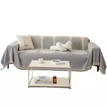 Большой чехол для дивана для отдыха, отдыха, пляжного полотенца, белого дорожного коврика с кисточками, льна, нордического дивана, пледа, похода, пикника 180x130cm темный кофе