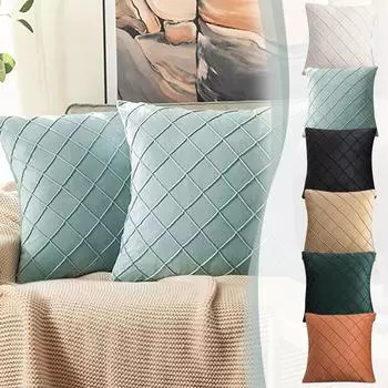 Большой чехол для подушки, супермягкий вельветовый чехол для подушки, полосатый декоративный чехол для подушки для кровати, дивана, весеннего домашнего декора 43 см One Size