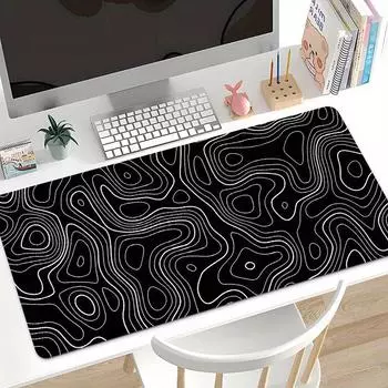 Большой черно-белый игровой коврик для мыши Gamer Big Mouse Mat Computer Gaming Locking Edge Mouse Pad Keyboard Desk Mice Pad Deskpad