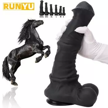 Большой черный член, 6 размеров, гигантский фаллоимитатор, мягкий силиконовый фаллоимитатор, фаллоимитатор в виде лошади, фаллоимитатор в виде животного Xxl, искусственный пенис, фаллоимитаторы на присоске, секс-игрушки для женщин S