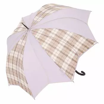 Большой цветок, длинный, труднодоступный, кант, проверка x [Chinoiserie Modern] Зонт, звезда, резкий, полосатый, зонт, глубокий, мокрый, (Коричневый лавандовый)