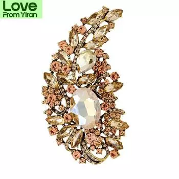 Большой цветок со стразами брошь-булавка зимнее пальто аксессуары модные свадебные украшения высокое качество винтаж
