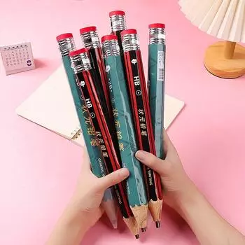Большой деревянный карандаш с мультяшным тематическим дизайном, огромный деревянный карандаш, забавные креативные канцелярские принадлежности, студенческий подарок A-RANDOM STYLE-JUST ONE PIECE