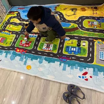 Большой детский мультяшный обучающий коврик для ползания: Движение, Животные, Лес, Океан, Космический дизайн 150*200cm