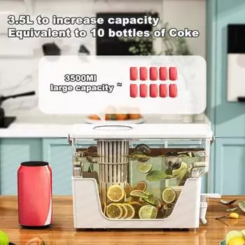 Большой диспенсер для напитков 3,5 л с краном, холодный чайник для коктейлей, соков, кувшин для пива, диспенсер для воды, контейнер для вечеринок, барбекю золотистый