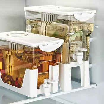 Большой диспенсер для напитков 3,5 л с краном, холодный чайник для коктейлей, соков, кувшин для пива, диспенсер для воды, контейнер золотистый