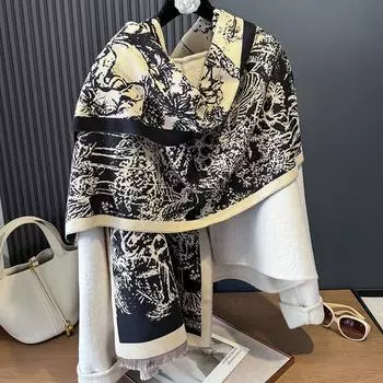 Большой длинный шарф шарф женский зимний высококачественный темперамент защита шеи и шаль для женщин 185cm красный