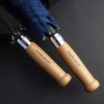 Большой длинный зонт для мужчин, роскошный зонт с деревянной ручкой, ветрозащитный, прочный, уличный, автоматический, большие зонты для гольфа синий