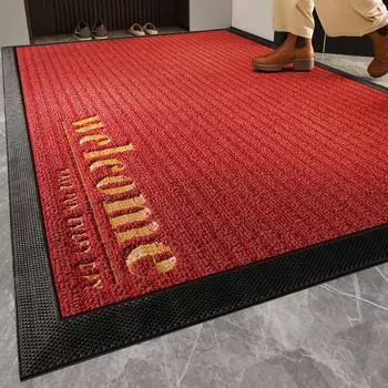 Большой дом с красным ковриком у входной двери, нескользящий износостойкий коврик для грязи, всасывающий песок и пыль, дверной коврик 60*90