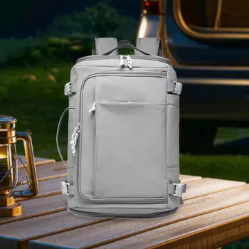 Большой дорожный рюкзак ручная кладь для пешего туризма, альпинизма, фитнеса серый