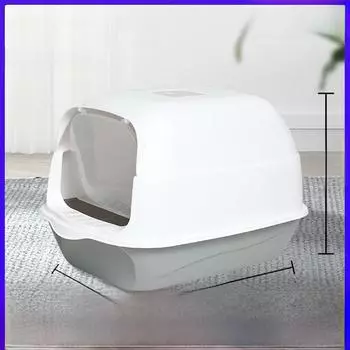 Большой двухцелевой закрытый кошачий туалет с защитой от брызг fully enclosed