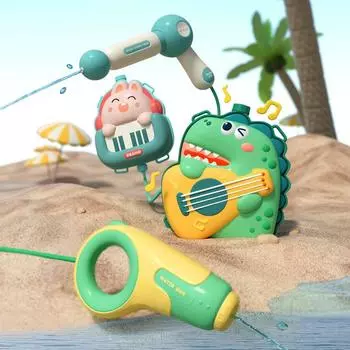 Большой емкости милый зверек USB перезаряжаемый электрический рюкзак водяной пистолет выдвижной летний бассейн детская игрушка белый/жёлтый