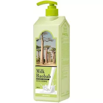 Большой гель для душа Milk Baobab Lime & Bassy, ??1000мл, 1 корейская косметика