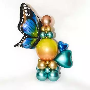 Большой градиентный радужная бабочка фольгированный шар воздушный шар-цифра розовый синий детский душ гелиевый шар день рождения свадьба Globos Number 0