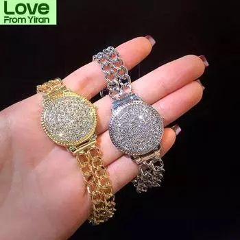 Большой хип-хоп браслет для женщин новые ювелирные изделия индивидуальные браслеты с блестящими стразами