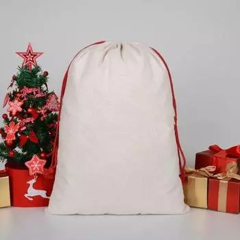 Большой холст мешок Санта-Клауса Рождественский подарочный мешок на шнурке дизайн большой космический подарок для конфет Рождественские сумки Декор для рождественской вечеринки бежевый
