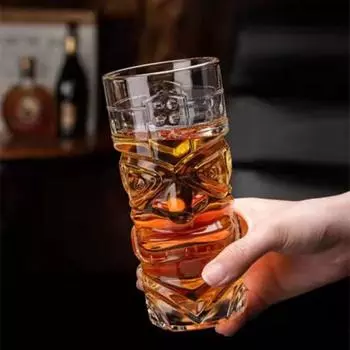 Большой хрустальный стакан для бара Tiki Cup Tiki Cup Гавайский коктейльный стакан Ghost Face Cup High Beauty Creation Water Cup