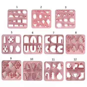 Большой и маленький размер глины, полимерная пластиковая форма для сережек, резка глины, сделай сам, базовая геометрия, мягкая керамическая форма для сережек 9