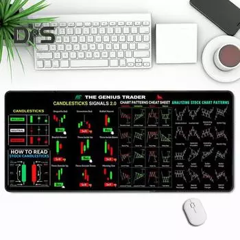 Большой игровой коврик для мыши с прошитым краем, износостойкая, водонепроницаемая, нескользящая резиновая основа, резиновый коврик для мыши и клавиатуры 30*80cm чёрный