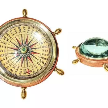 Большой индивидуальный компас с колесом и скошенным стеклом, подарок жениху, рождественский подарок, украшение домашнего офиса, подарок для него, подарок на годовщину