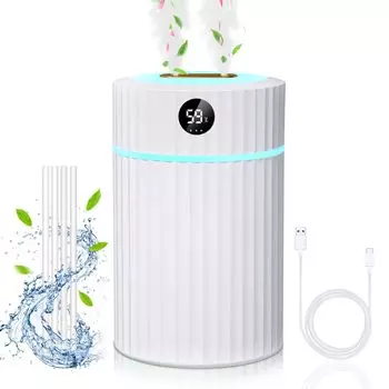 Большой интеллектуальный увлажнитель воздуха и увлажнитель воздуха, недавно представленный в светодиодной настольной версии с USB-подсветкой, совместимый с функциями ароматизации, сухости и сенной лихорадки для офисов и Рождества.