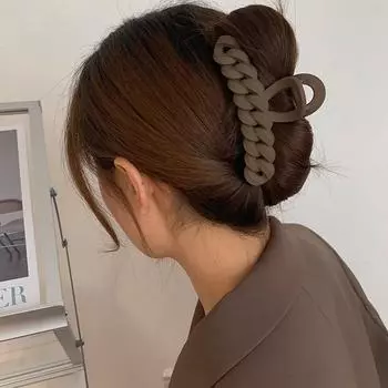 Большой коготь для волос, элегантные модные заколки для волос для женщин, густые волосы, однотонные цвета, коготь для волос для девочек, корейские аксессуары для волос, головные уборы чёрный