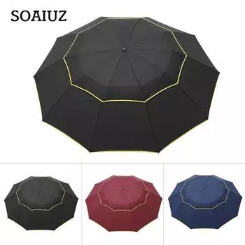 Большой компактный зонт для гольфа увеличенного размера 62 дюйма с двойным ветрозащитным вентилируемым навесом + синий