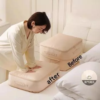 Большой компрессионный мешок для одеяла, одежды, шкафа, органайзера, футляра для хранения, ультракомпактного самокомпрессионного органайзера 40X30X12cm синий