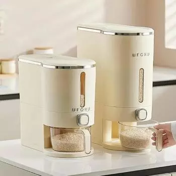 Большой контейнер для риса, герметичное ведро для риса с чашкой, герметичный влагостойкий диспенсер для риса, контейнер для хлопьев для кухни, кладовая