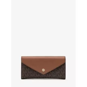 БОЛЬШОЙ КОНТИНЕНТАЛЬНЫЙ КОШЕЛЕК MICHAEL KORS JET SET TRAVEL КОНТИНЕНТАЛЬНЫЙ MK SIGNATURE 35F3GTVE7B200 КОРИЧНЕВЫЙ F