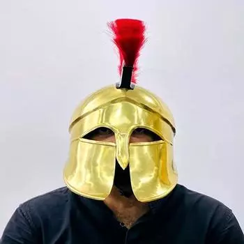 Большой коринфский шлем, большой спартанский шлем с красным плюмажем, средневековый стальной шлем с внутренней подкладкой, лучший подарок для него
