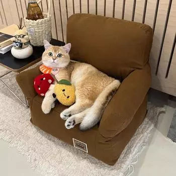 Большой кошачий диван-подстилка Catnap Мягкая щенячья кровать Кошки Спящие дети Диваны Собачий домик Домашние кровати для домашних животных Мебель Аксессуары белый