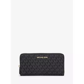 БОЛЬШОЙ КОШЕЛЕК MICHAEL KORS JET SET TRAVEL CONTINENTAL НА МОЛНИИ MK SIGNATURE 35F8GTVE9B1 ЧЕРНЫЙ