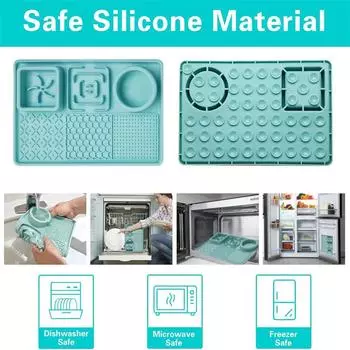 Большой коврик-лизунец для домашних животных, кормушка для собак с медленным движением, нескользящий коврик-лизунец для собак и кошек чёрный