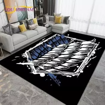 Большой коврик с рисунком аниме «Атака Титанов», коврик для гостиной, спальни, кухонный коврик для ванной комнаты, нескользящий напольный коврик в подарок 40x60cm