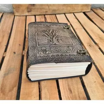 Большой кожаный журнал, винтажный кожаный журнал, журнал «Древо жизни», книги 10 x 7 in коричневый