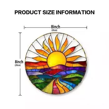 Большой красочный ловец солнца 8x8 эффект витража подвесной декор окна 20CM