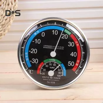 Большой круглый циферблат, аналоговый комнатный термометр, гигрометр, измеритель температуры влажности белый