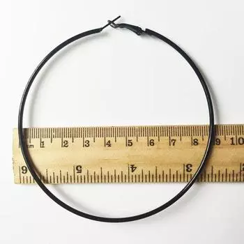 Большие серьги кольца из черного сплава 3