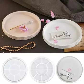 Большой круглый поднос для хранения, силиконовая форма, подставка под тарелку с фруктами, форма для литья керамики, глины, смолы, цемента, бетона, домашний декор