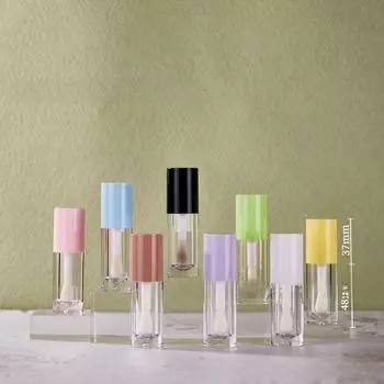 Большой круглый тюбик для губной помады с кисточкой, емкость 6 мл - пустая упаковка large brush, 6ML фиолетовый