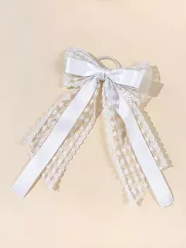 Большой кружевной бант, лента, повязка на голову, собранные волосы, резинка, французский элегантный и высококлассный аксессуар для волос
