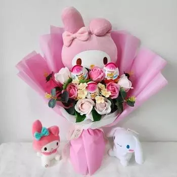 Большой кукольный букет Romantic & Sanrio Kinderjoy, новый my melody pink, 1 шт., популярный персонаж в Корее