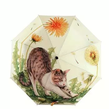 Большой ленивый кот, тройной складной зонт, дорожный ленивый милый портативный солнцезащитный зонт с серебряным клеем и защитой от УФ-лучей для мужчин и женщин