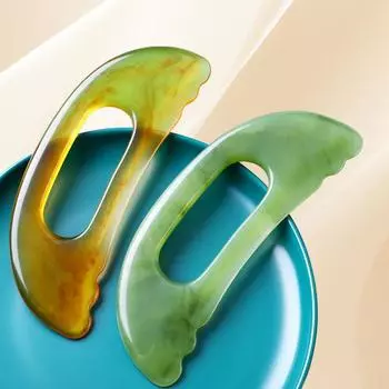 Большой массажный инструмент Гуаша, массажный инструмент для скребков мышц, лимфодренажный массажер, скульптурирование тела, антицеллюлитные инструменты для тела Style2 зелёный