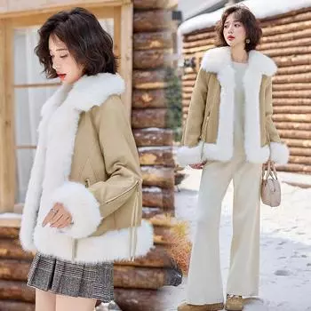 Большой меховой воротник с интегрированным мехом, пуховик зима 2024, новое высококачественное теплое короткое пальто из белого утиного пуха для женщин M светло-синий