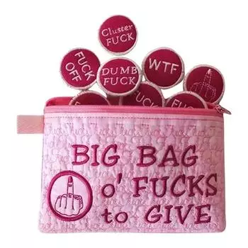 Большой мешок F*Cks, чтобы подарить мешочек на молнии, вышитый вручную значок F*Ck, забавные аксессуары для ручного шитья своими руками, креативные подарки A6