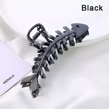 Большой металлический зажим для волос с когтями, нерегулярные заколки в виде рыбьей кости, серебряные заколки в стиле панк, женские заколки для волос, аксессуары для волос